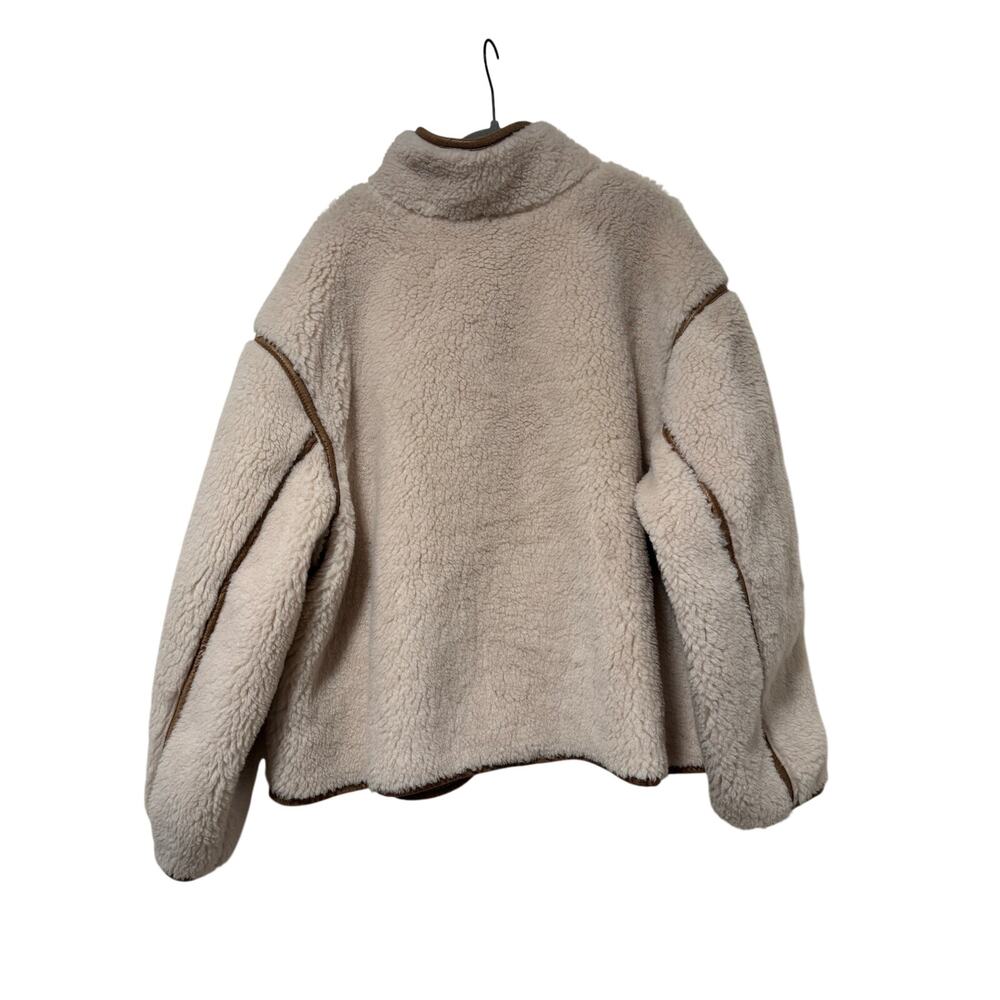 Old Navy Sherpa Fleece Jacket Women’s XXL Cream Button Front Cozy Teddy Coat - Picture 11 of 11